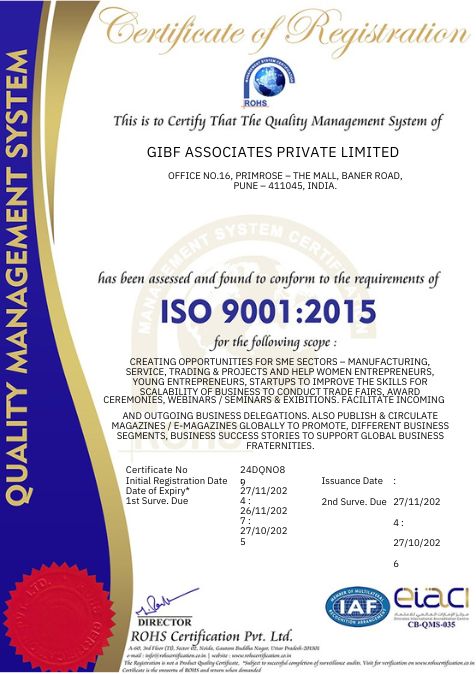 GIBF ISO Certificate - Global India Business Forum