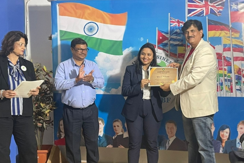 GIBF team honoring IBS College interns during certification program