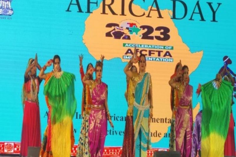 Delegates and GIBF representatives celebrating Africa Day together