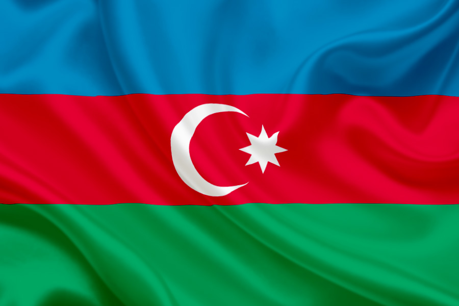 Celebrating with Central Asia and East Europe Countries - Azerbaijan Flag