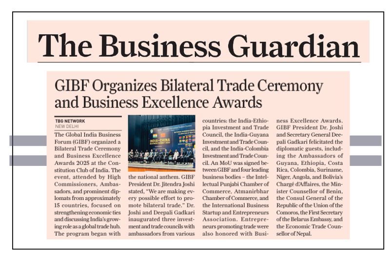GIBF featured in Aaj Samaj - Global business leaders unite at Bangalore Conclave 2025