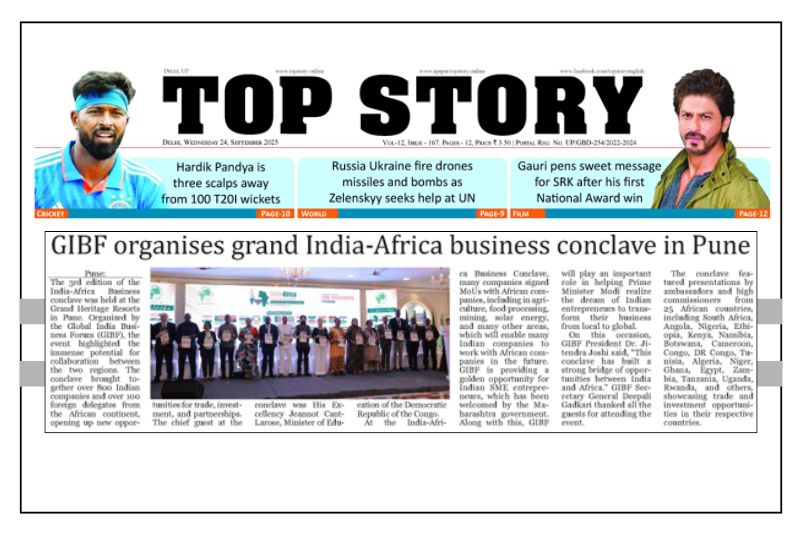 GIBF Print Media - India-Africa Business Conclave (3rd Edition), Top Story