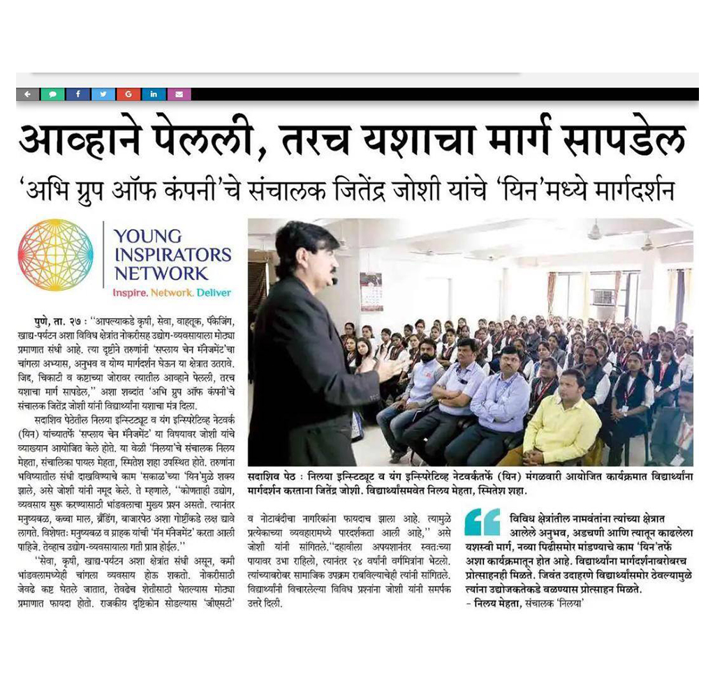 Only if challenges are met, success will be found Dr. Jitendra Joshi - Director of Abhi Group of Companies
